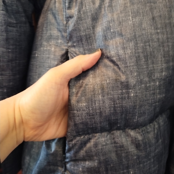 Women's Blue Puffer Coat - Picture 3 of 12